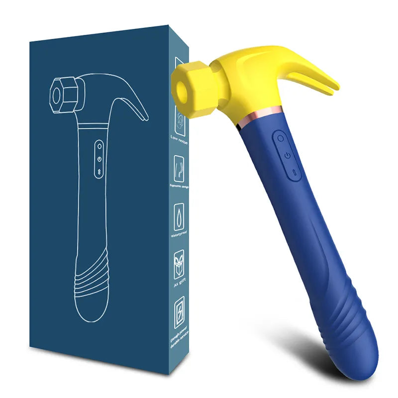 Suction cup vibrator pleasure toy with hammer design
