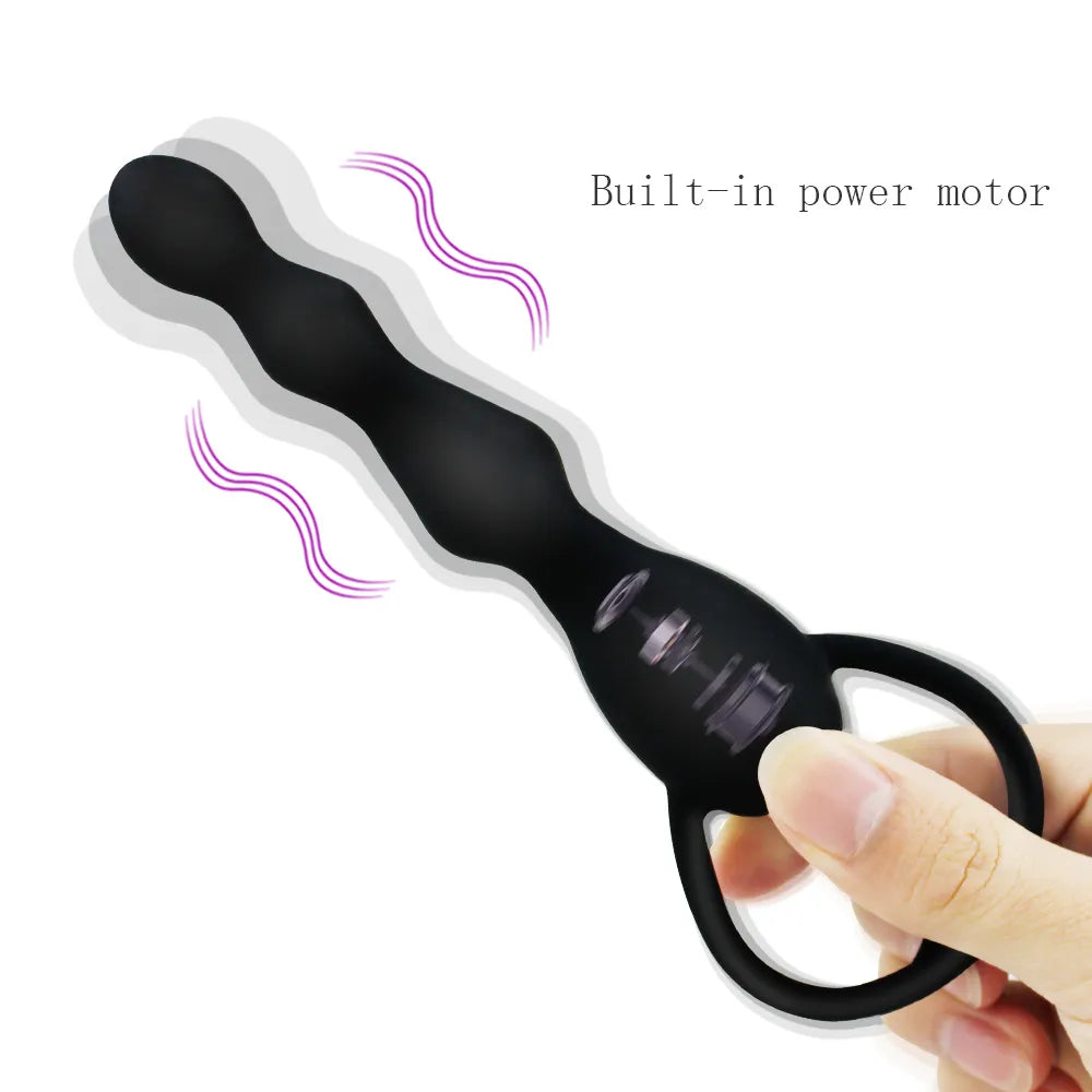 Anal stimulator made of silicone and vibrating