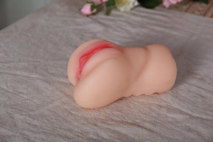 Brown Sex Masturbator - Plush Male Masturbator with Realistic Pocket Pussy and Vagina