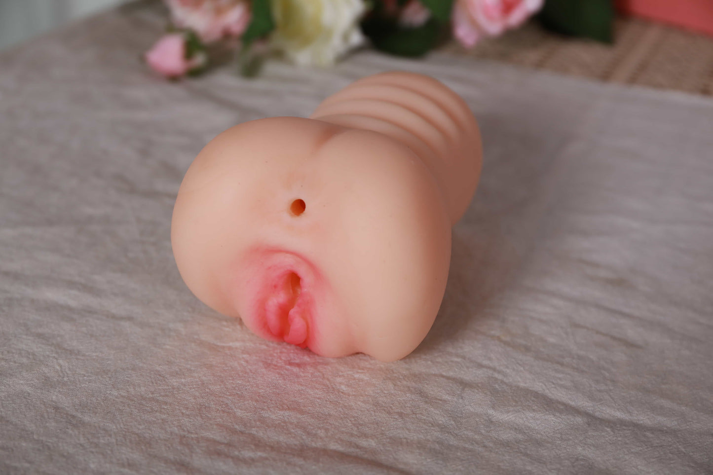 Brown Sex Masturbator - Plush Male Masturbator with Realistic Pocket Pussy and Vagina