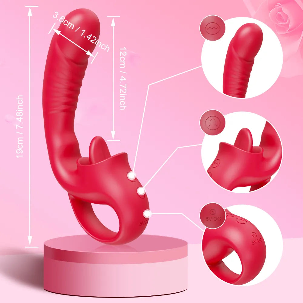 Multi-Function Clitoral Vibrator with Flexible Wand