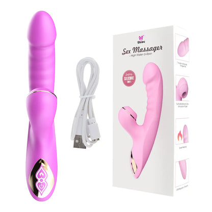 Clitoral stimulation vibrator with wireless heating and sucking