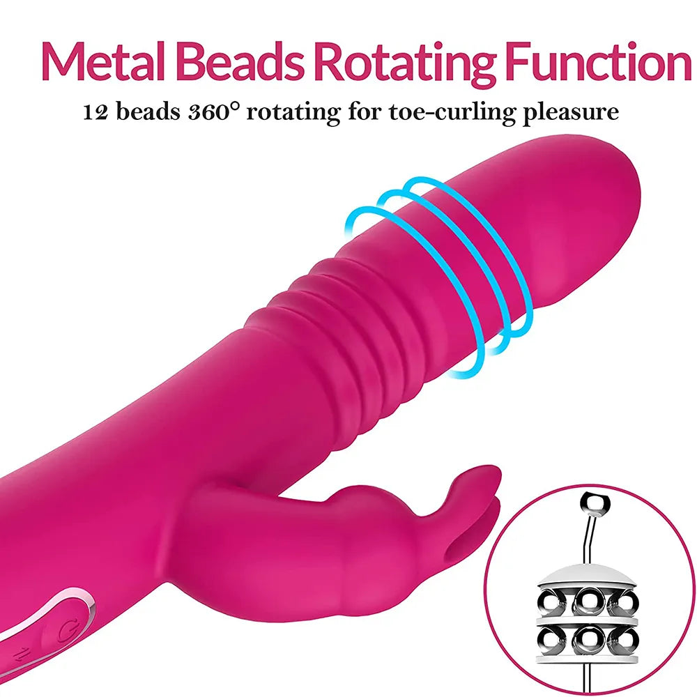 Telescopic rabbit vibrator pleasure toy