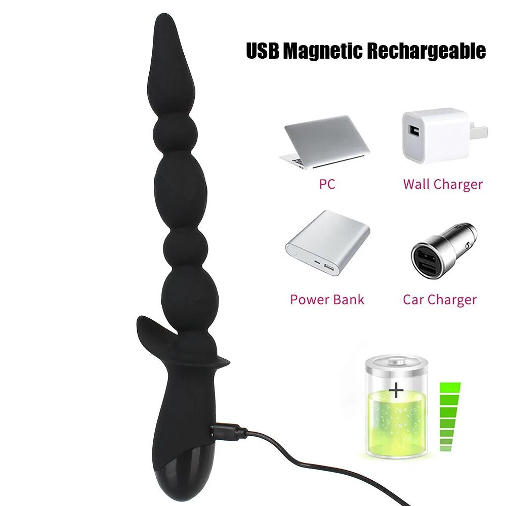 Silicone vibrating anal massager