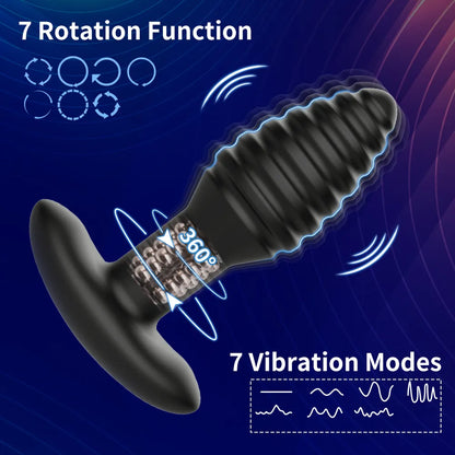 Vibrating Anal Beads with Rotating Function