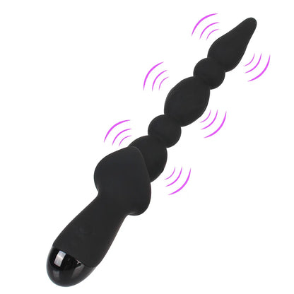 Vibrating anal beads made of silicone