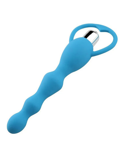 Vibrating anal massager with silicone insert
